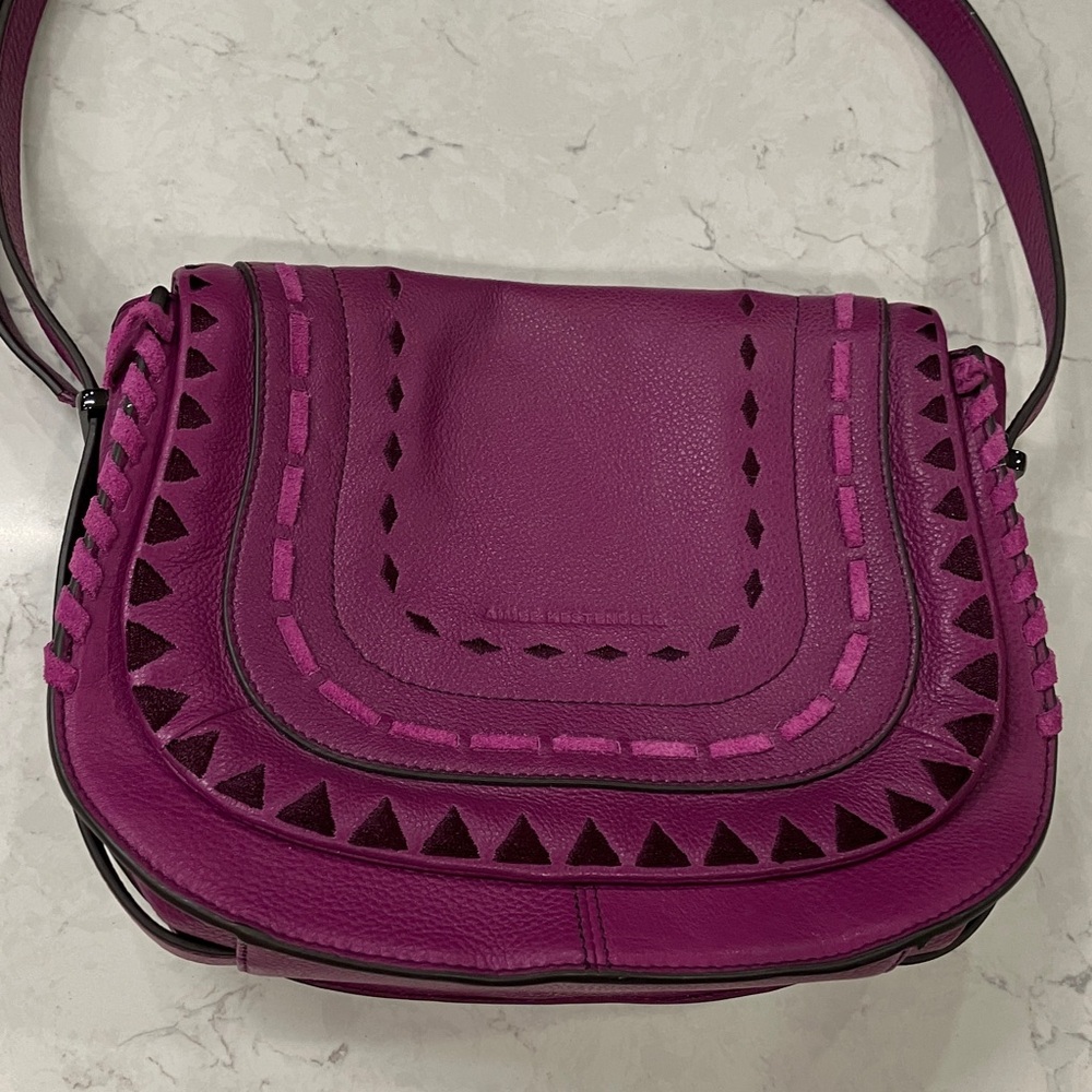 AIMEE KESTENBERG Shoulder Bag VIOLET LEATHER Excellent - Picture 1 of 11